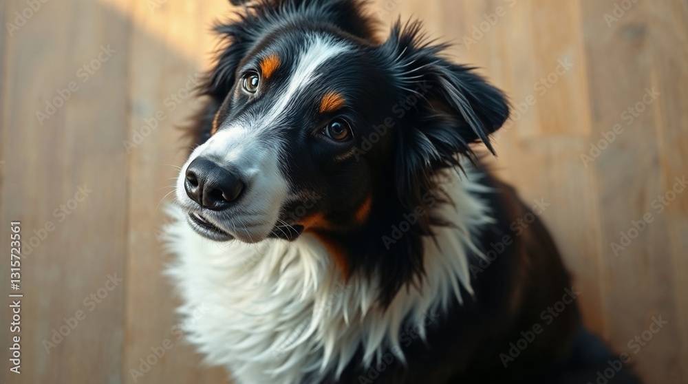 Dogs begging for food, Australian Shepherd with hopeful eyes Dogs begging for food, Australian Shepherd with hopeful eyes
