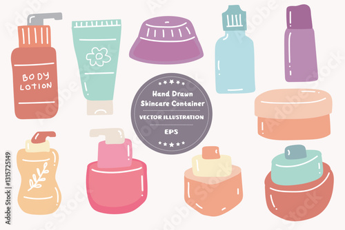 vector set of cosmetic bottles