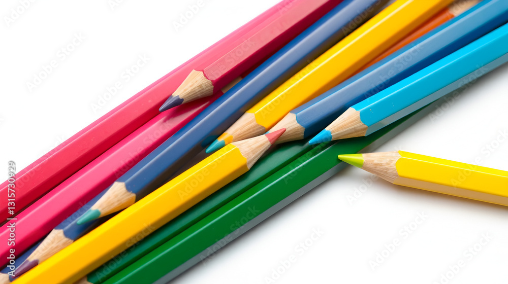 Colored pencils set isolated on white background Colored pencils set isolated on white background