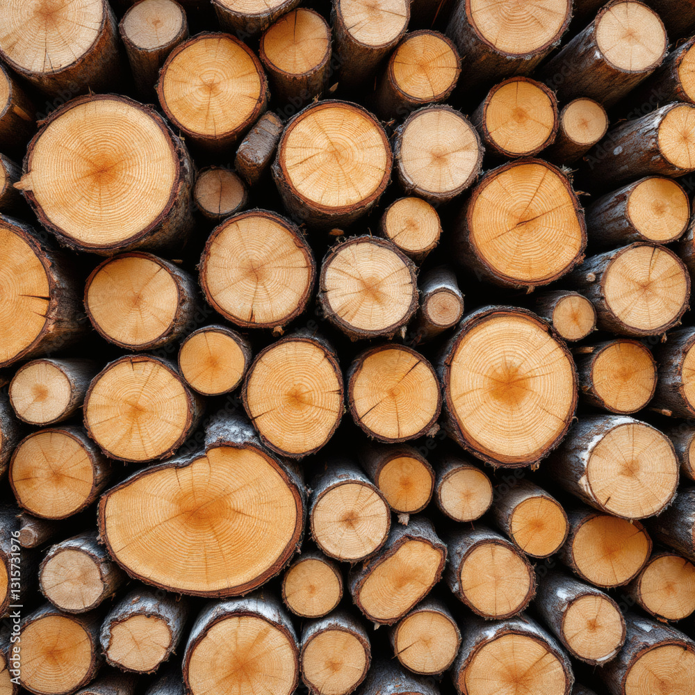 Winter Firewood Preparation Stacked Chopped Logs for Cozy Season Winter Firewood Preparation Stacked Chopped Logs for Cozy Season