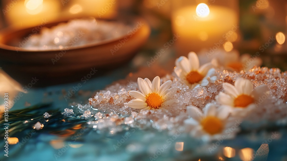 Relaxing Foot Soak in Warm Water Infused with Herbal Salts Relaxing Foot Soak in Warm Water Infused with Herbal Salts