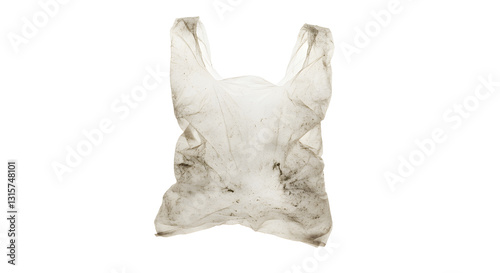 Worn and Stained Plastic Bag, Emblematic of Environmental Pollution