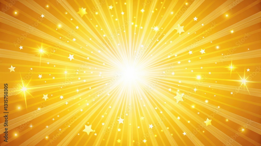 Bright yellow rays of sunshine emanating from a stylized starburst Bright yellow rays of sunshine emanating from a stylized starburst