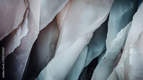 Wallpaper Mural Abstract Natural Geometric Patterns, Layers of Ice and Rock in Soft Light and Shadow Torontodigital.ca