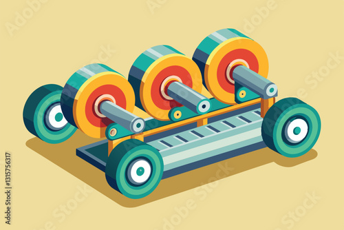 These rollers feature a customizable semi-flat design, perfect for various athletic activities, Rollers Customizable Semi Flat Illustration