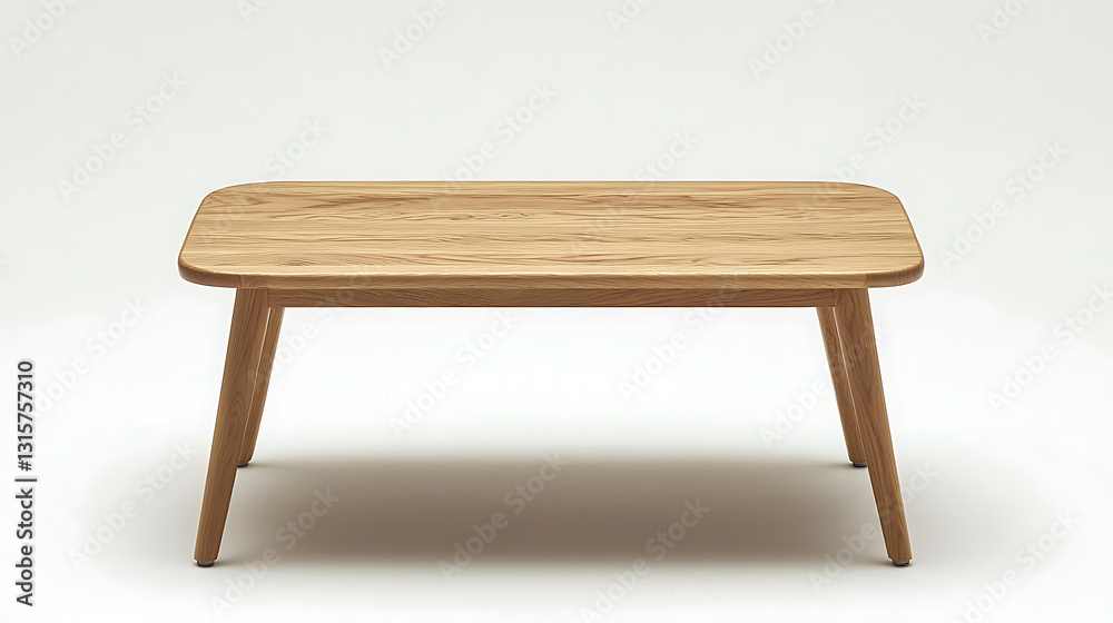 A wooden coffee table with a white background A wooden coffee table with a white background