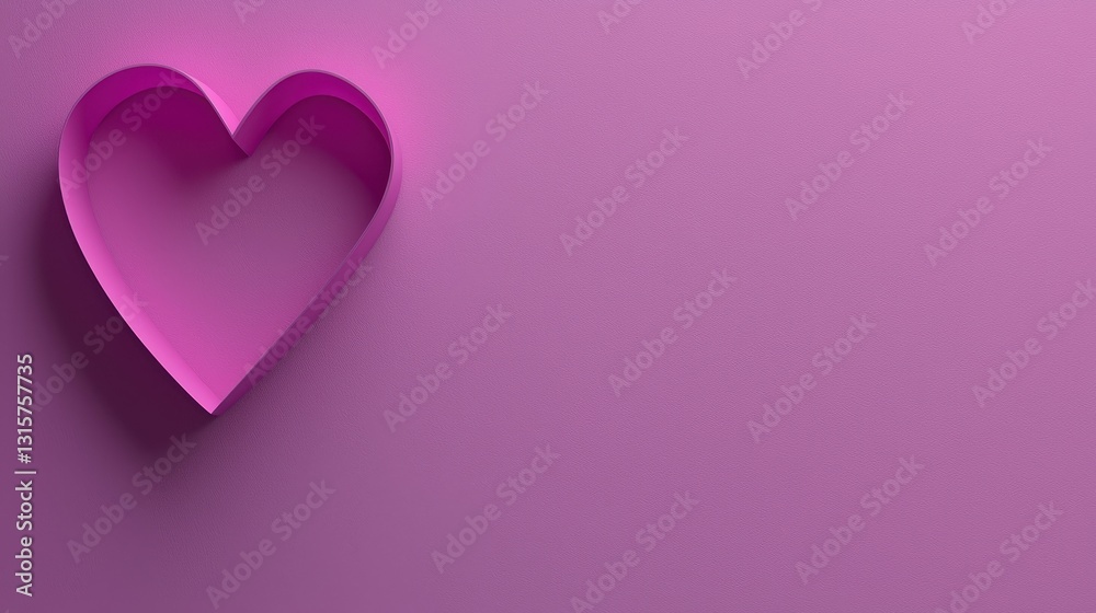 Solid Purple Heart Outline Isolated on a Purple Backdrop Romantic Gesture Symbol of Affection Solid Purple Heart Outline Isolated on a Purple Backdrop Romantic Gesture Symbol of Affection