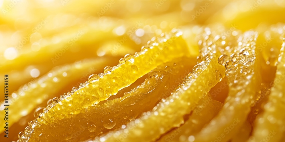 Fresh lemon peel forming concentric circles with water droplets Fresh lemon peel forming concentric circles with water droplets
