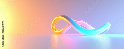 Luminous Infinity Loop Design with Gradient Colors Abstract Artwork in Modern Style Display photo