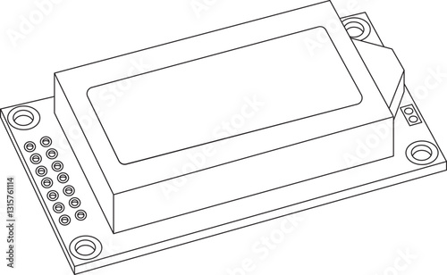 realistic radio component display LCD 0802 side view contour