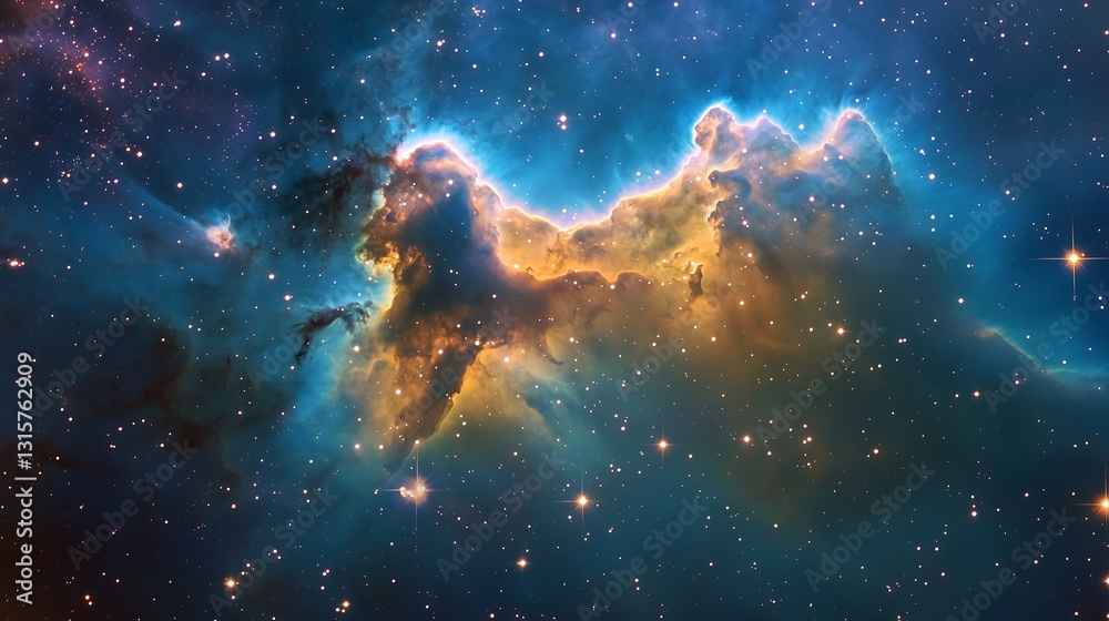 Fototapeta premium Stunning Deep Space Nebula - Cosmic Clouds and Stars
