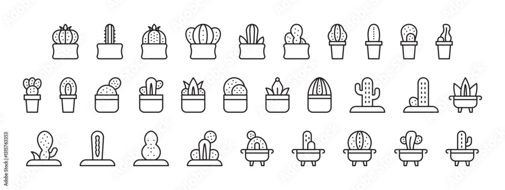 Variety of Cacti and Succulent Houseplants in Artistic Pots Displaying Unique Shapes and Textures for Indoor Decoration Variety of Cacti and Succulent Houseplants in Artistic Pots Displaying Unique Shapes and Textures for Indoor Decoration