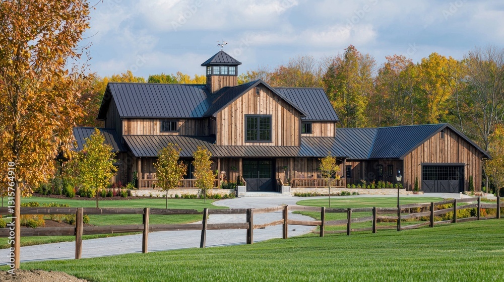 Obraz premium Rustic Autumnal Barn Home