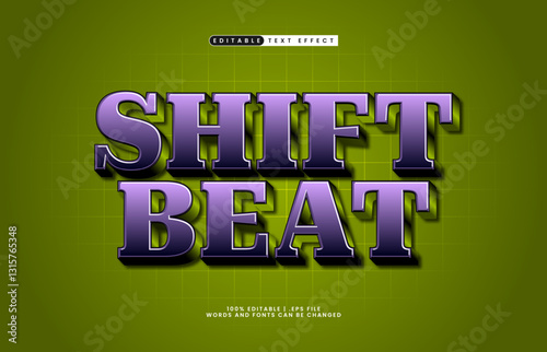 shift beat editable text effect with a time and work text effect