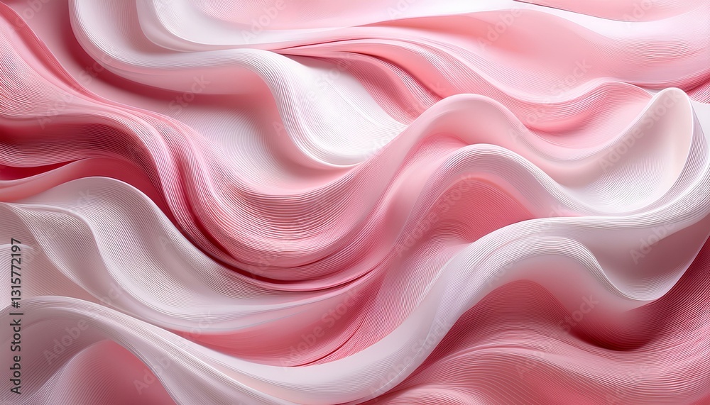 Obraz premium pink silk background. abstract background light pink and white with swirling waves.