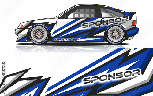 Sporty racing car wrap design