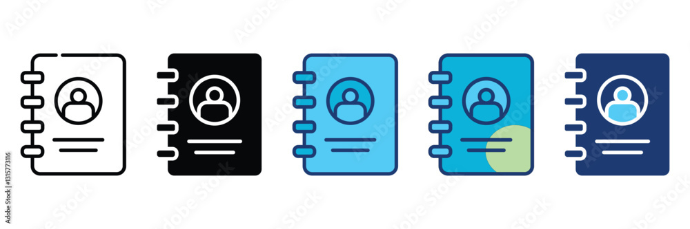 Adress Bool Icon Set Multiple Style Collection