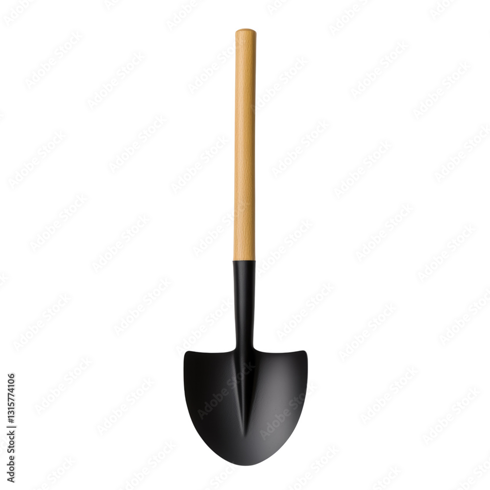 Black Garden Shovel with Wooden Handle for Digging Isolated on transparent background Black Garden Shovel with Wooden Handle for Digging Isolated on transparent background