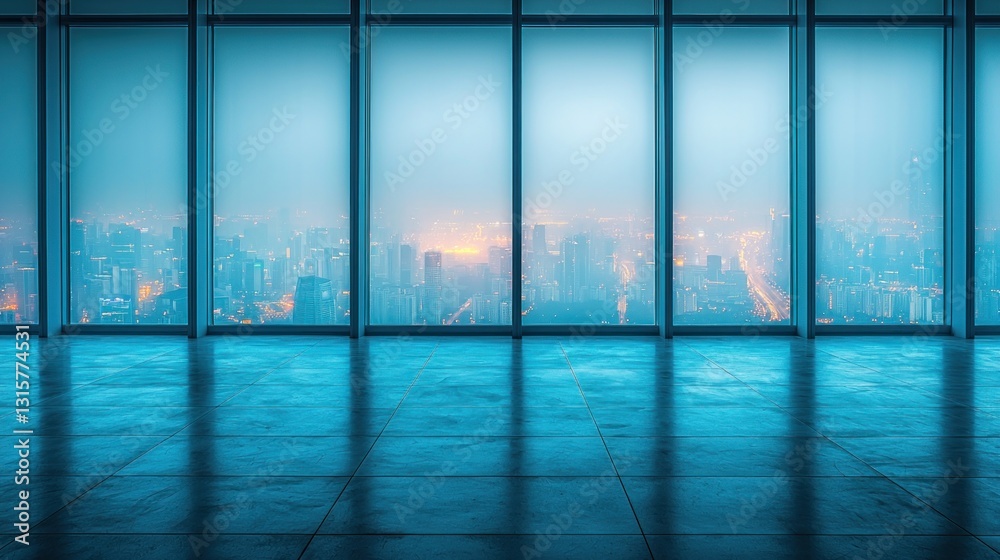 Fototapeta premium Cityscape View from a Modern Office