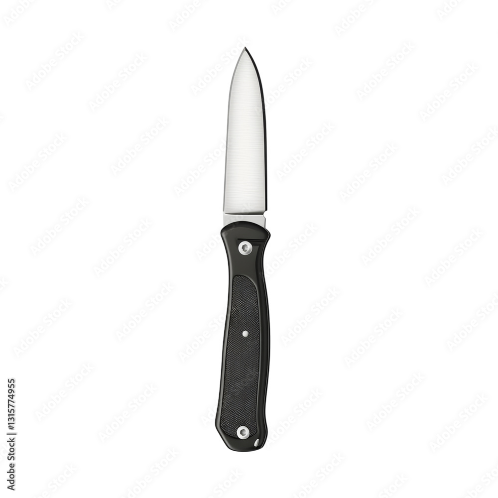 Sleek Stainless Steel Knife with Black Handle Design Isolated on transparent background Sleek Stainless Steel Knife with Black Handle Design Isolated on transparent background
