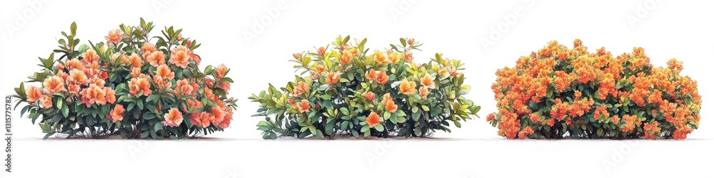 Obraz premium orange azalea bushes
