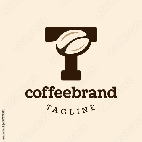 Letter T Coffee Bean Logo Design
