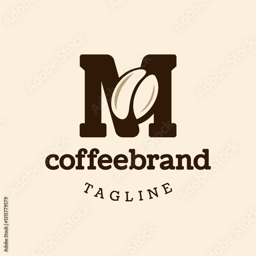 Letter M Coffee Bean Logo Design
