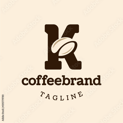 Letter K Coffee Bean Logo Design