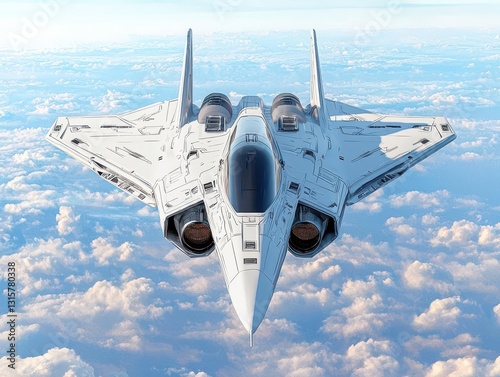 Nextgen fighter jet performing an acrobatic maneuver above a futuristic battlefield, showcasing cuttingedge technology and power