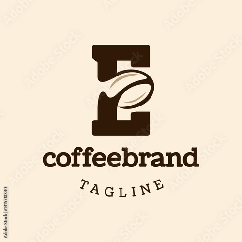 Letter E Coffee Bean Logo Design