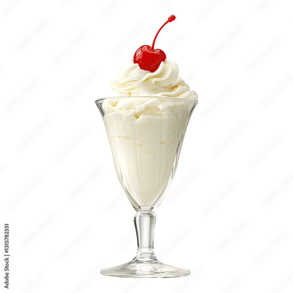 Classic Ice Cream Sundae with Cherry on Top Isolated on transparent background Classic Ice Cream Sundae with Cherry on Top Isolated on transparent background