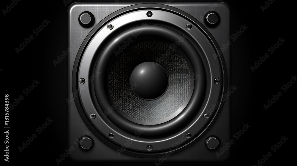 Square Speaker for Dark Background, Audio Power. Square Speaker for Dark Background, Audio Power.