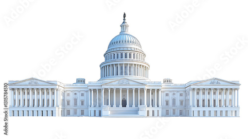 The United States Capitol Building on transparent background