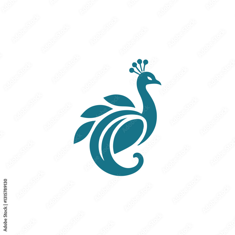 Fototapeta premium minimalist peacock logo