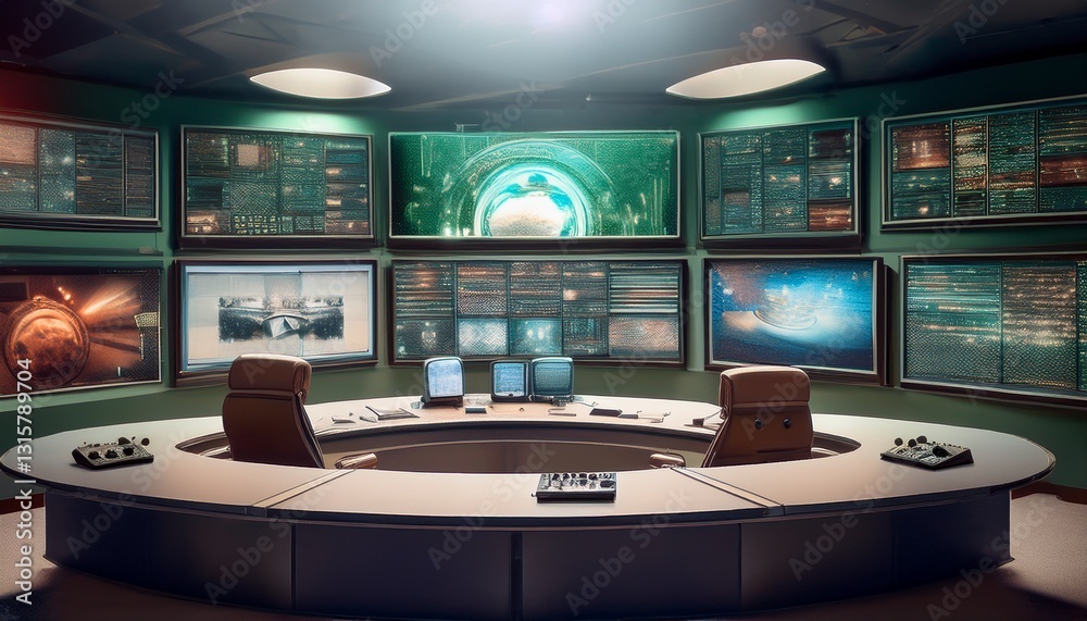 Naklejka premium Modern features ensure efficiency in news production. 