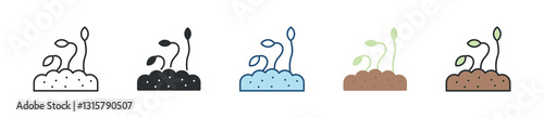 Sprout Icon Set Multiple Style Collection