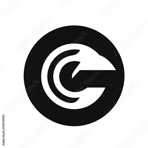 BLACK letter G logo design isolated on white background