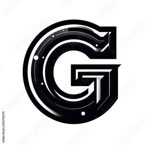 BLACK letter G logo design isolated on white background