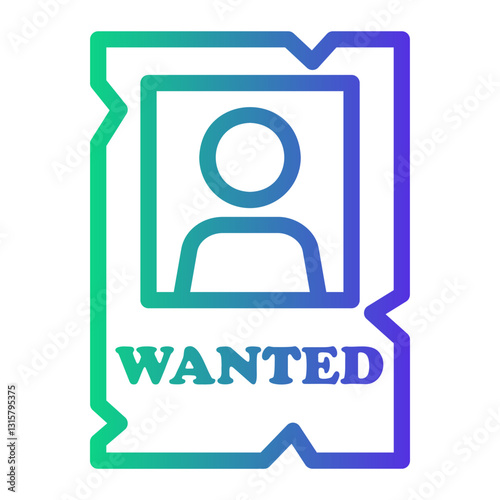 wanted Line Gradient Icon