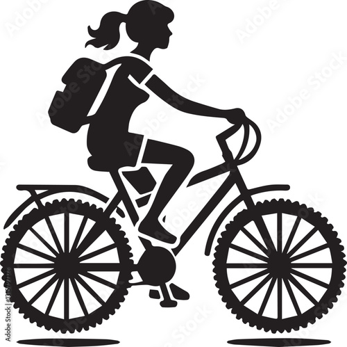 silhouette of a cyclist on a bicycle, cyclist on a bicycle vector illustration, cyclist on a bicycle logo vector,  cyclist on a bicycle silhouette vector black and white