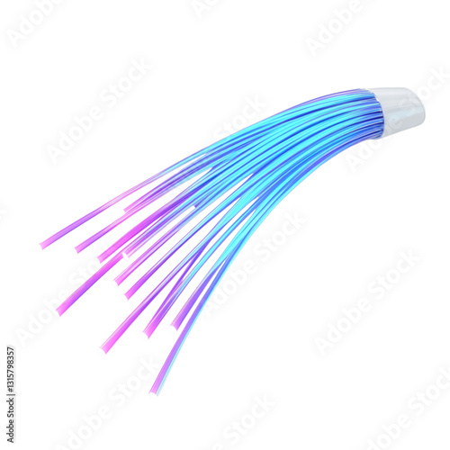 Fiber Optic Cables for High-Speed Transmission Isolated on transparent background