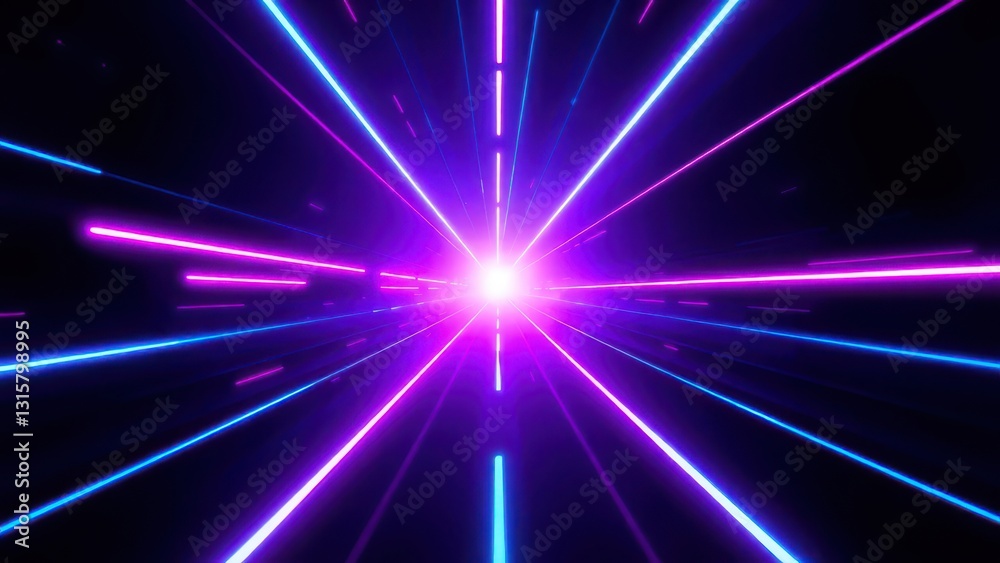 Fototapeta premium a purple and blue light shines through a dark background,