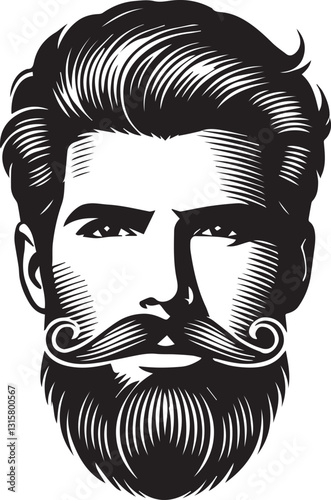 handsome man face with beard silhouette vector, handsome man face with beard vector illustration, handsome man face with beard logo vector, handsome man face with beard silhouette vector.