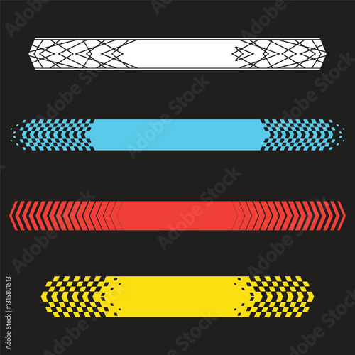 Sport racing decal halftone banners
