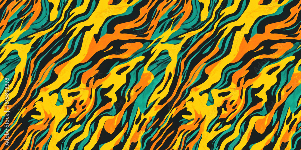 Seamless abstract tiger stripes in bright Seamless abstract tiger stripes in bright