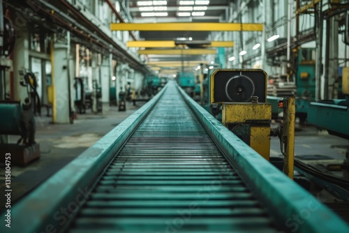 Wallpaper Mural Industrial conveyor belt in a factory setting. Shows the process of manufacturing and production lines. Torontodigital.ca
