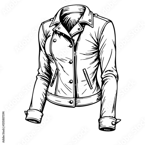 vintage sketch of a stylish jacket design  