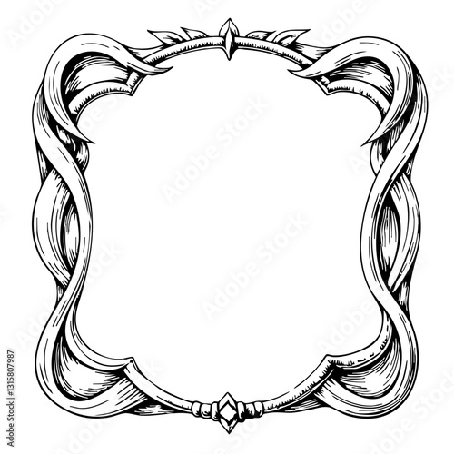 vintage sketch ornate frame design for artistic displays  