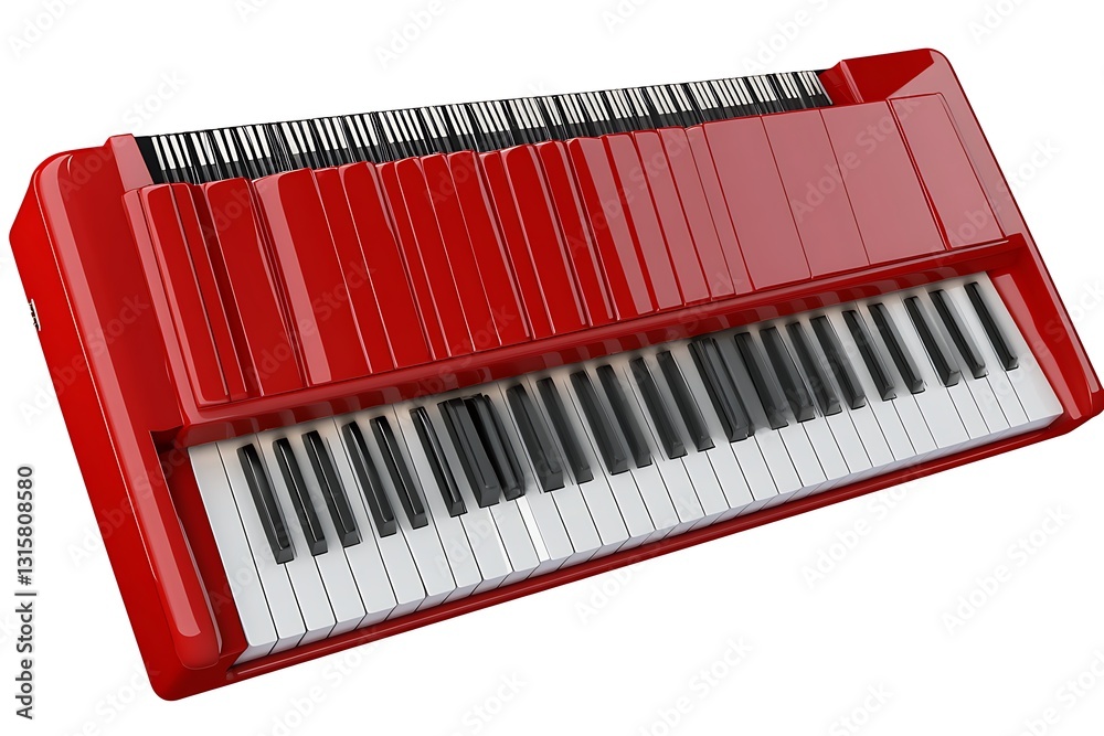 Red Electric Keyboard Instrument Studio Red Electric Keyboard Instrument Studio