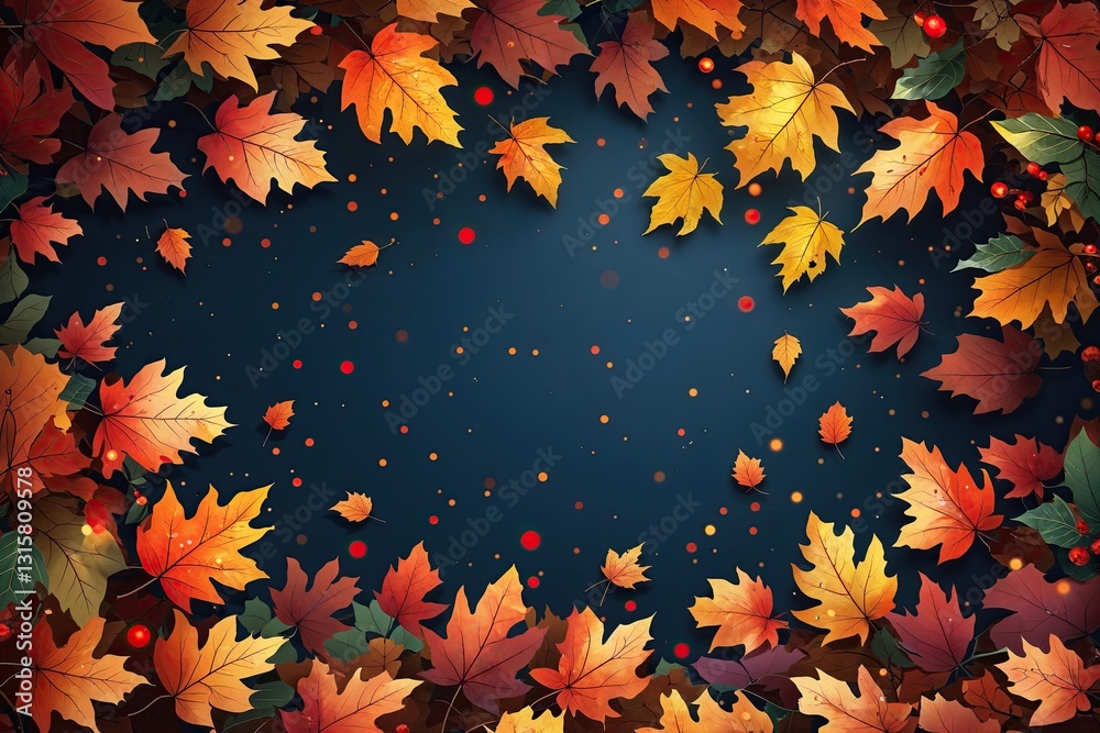 Fototapeta premium Elegant Autumn Leaf Vector Background for Celebratory Ambiance